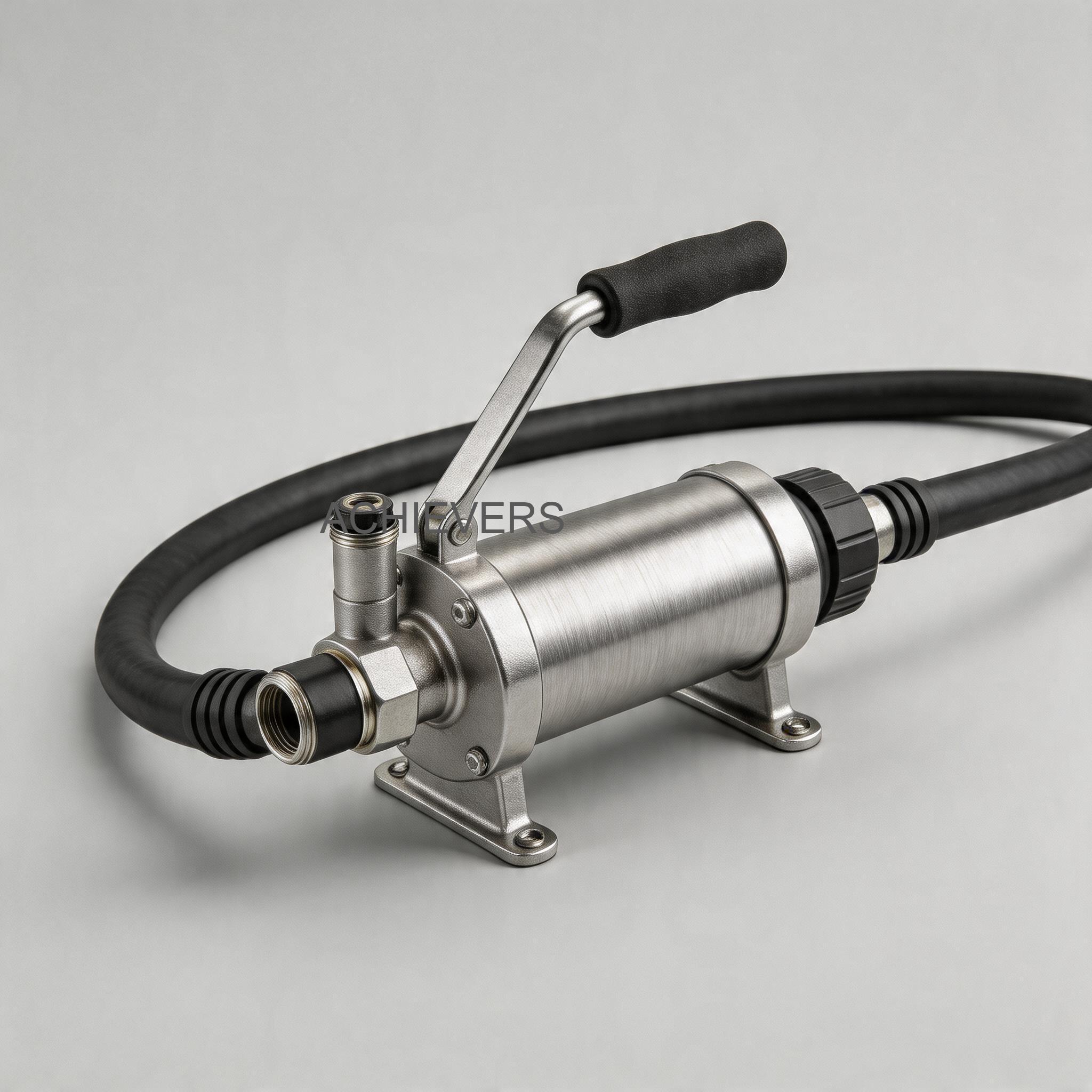 Fuel Transfer Pumps showing complete installation including 12V DC motor, bypass valve assembly, intake strainer, and control components in an industrial setting