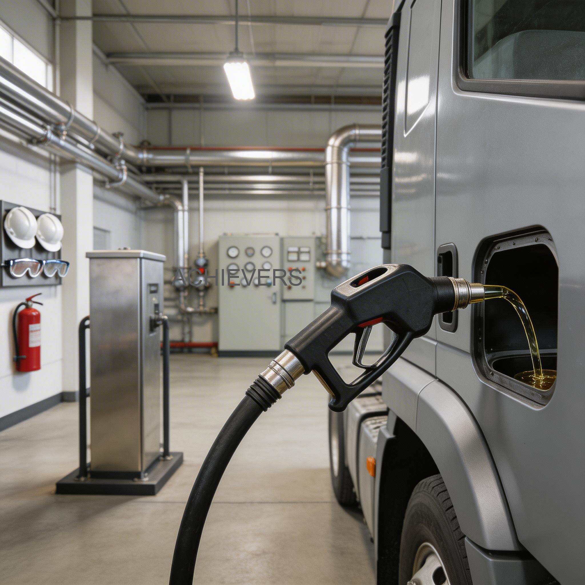 Diesel Dispensing installed and operating at an Indian industrial facility showing correct setup in the back of a delivery van