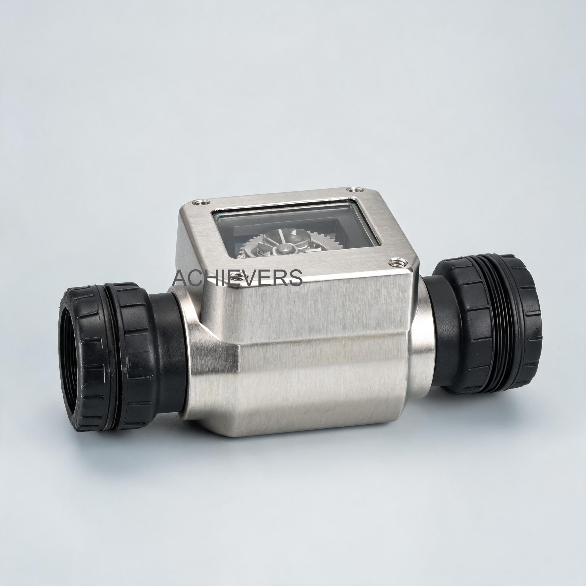 Labeled diagram of Diesel Flow Meter identifying key components relevant to troubleshooting like oval gears, measuring chamber, and digital display