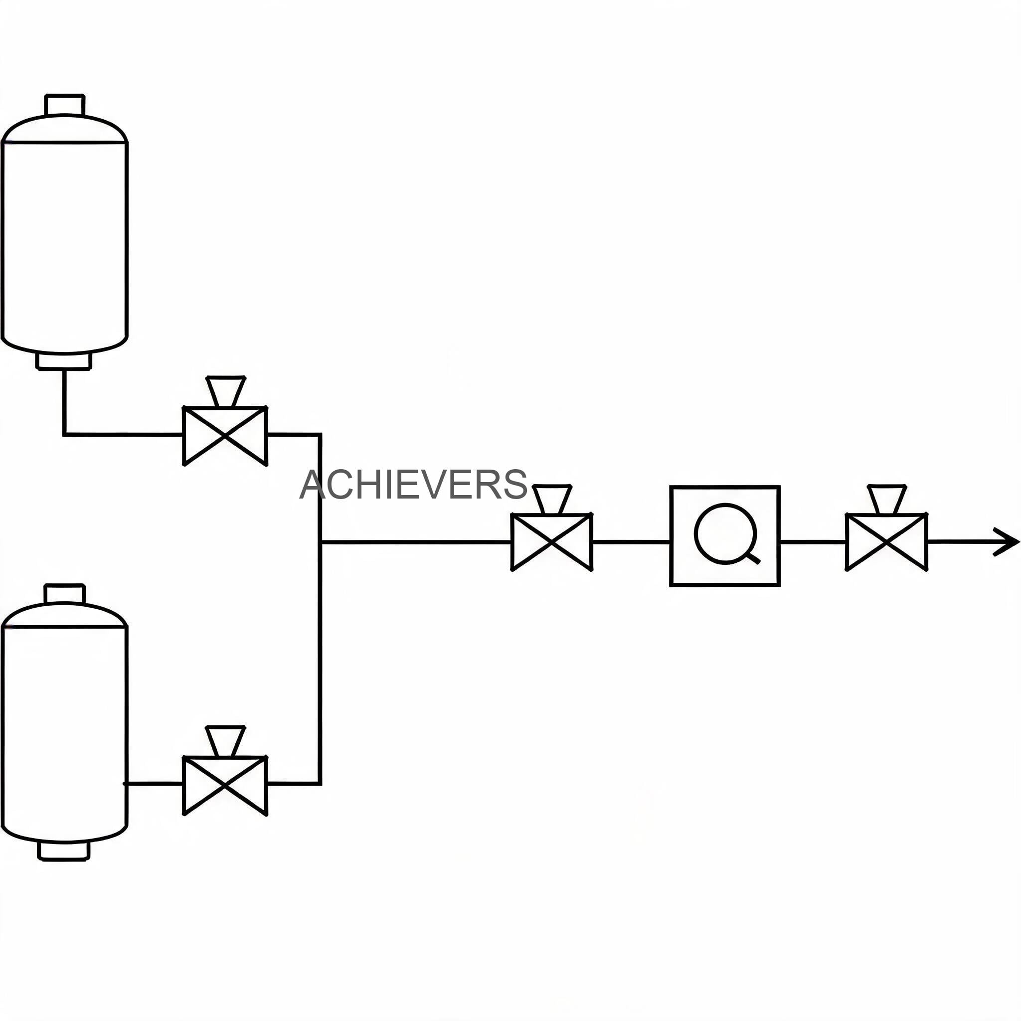 Technical process flow diagram showing Turbine Fuel Flow Meters integrated into a solvent transfer process skid