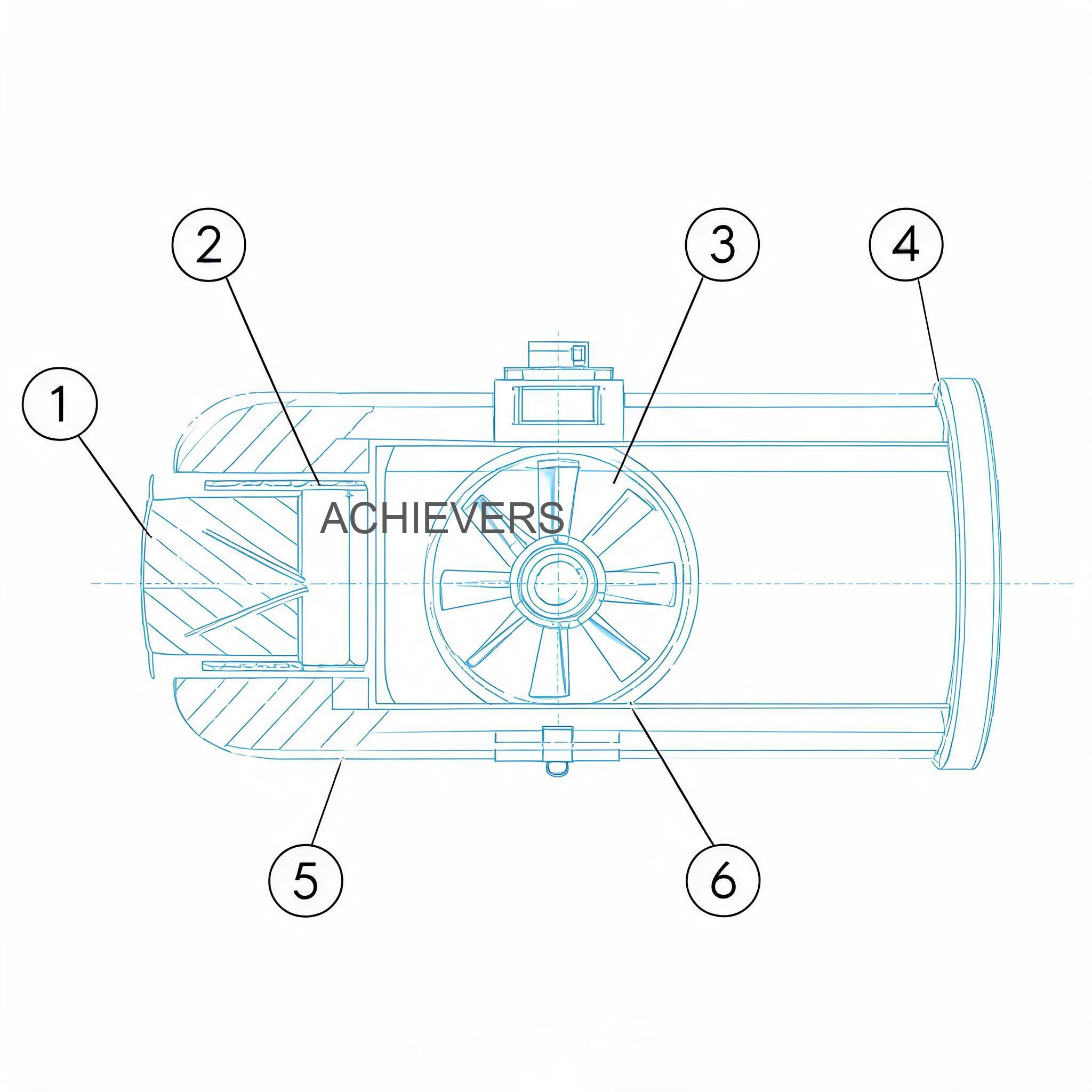 Schematic or cross-section of Fuel Flow Meters showing internal flow path and component positions