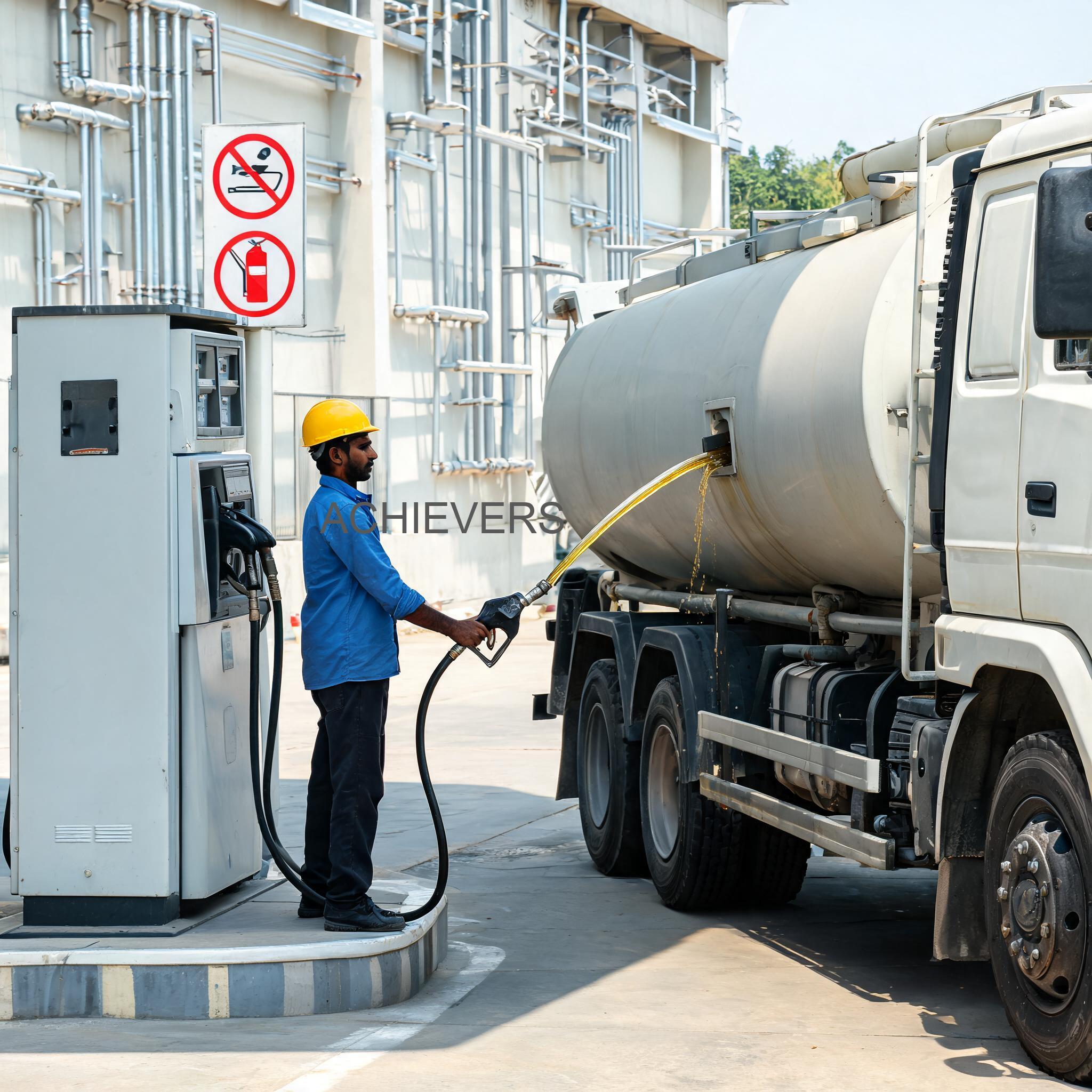 Diesel Dispensing installed and operating at an Indian industrial facility showing correct setup for a remote fleet refuelling station